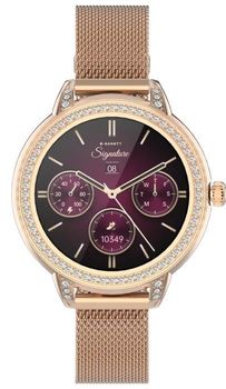 Smartwatch damski Garett Stella różowe złoto mesh AMOLED 1,1″ + biały pasek (4).jpg